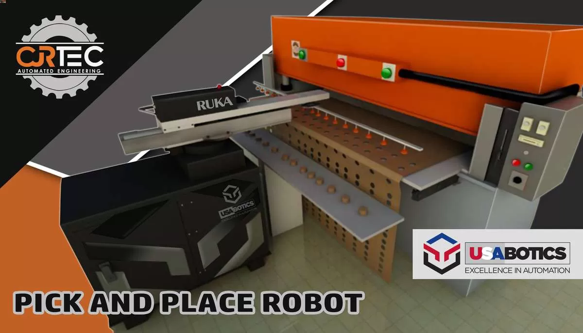 pick and place robot and clicker press